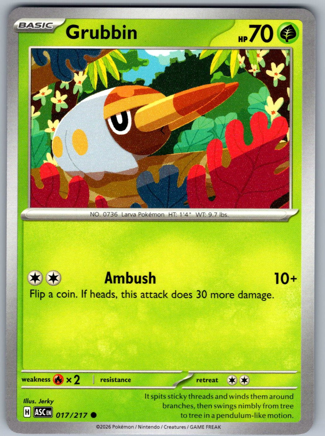 Grubbin 017/217 Ascended Heroes Pokemon