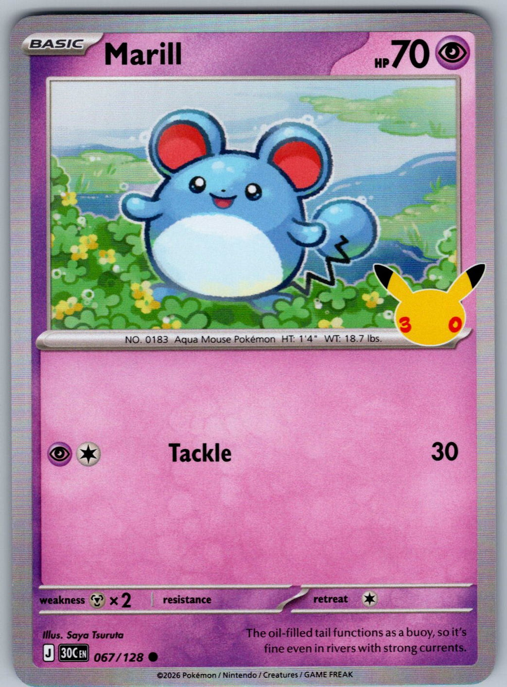Marill 067/128 ME: 30th Celebration Pokemon Holo