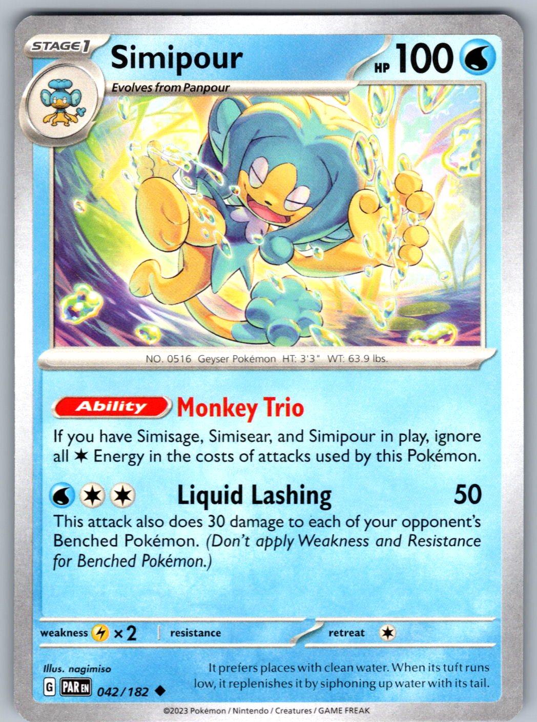 Simipour 042/182 Paradox Rift Pokemon
