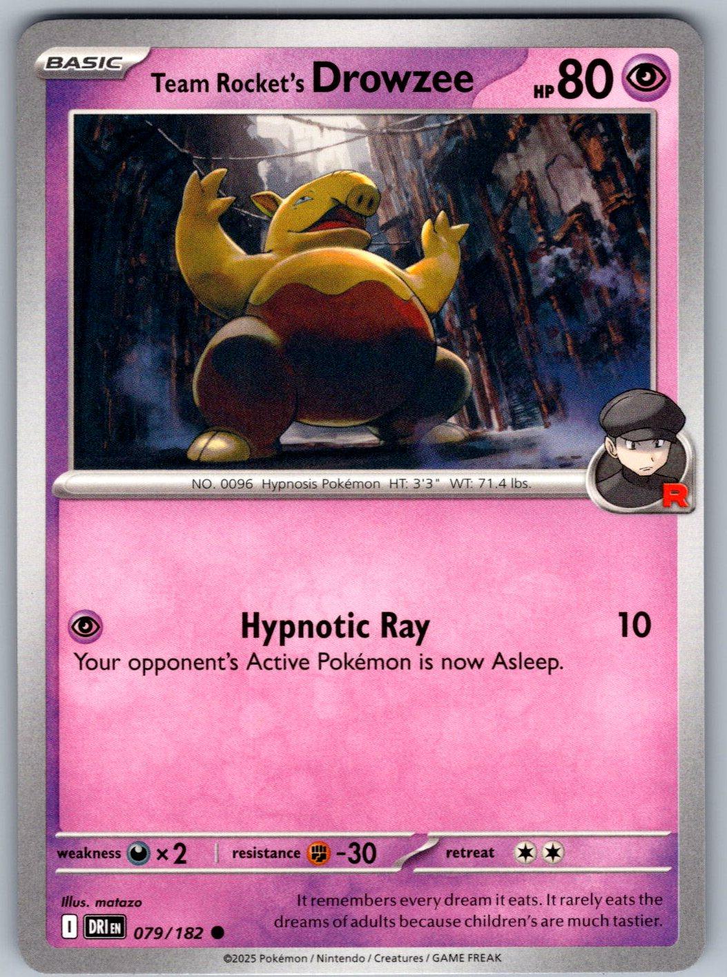 Team Rocket's Drowzee 079/182 Destined Rivals Pokemon