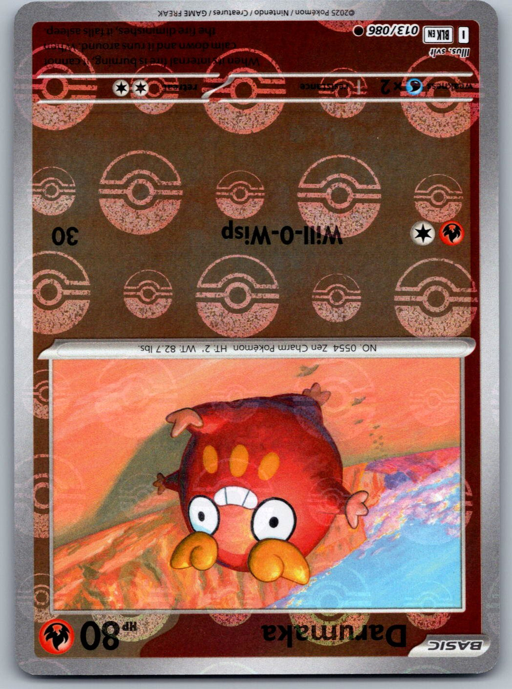 Darumaka (Master Ball Pattern) 013/086 Black Bolt Pokemon Holo