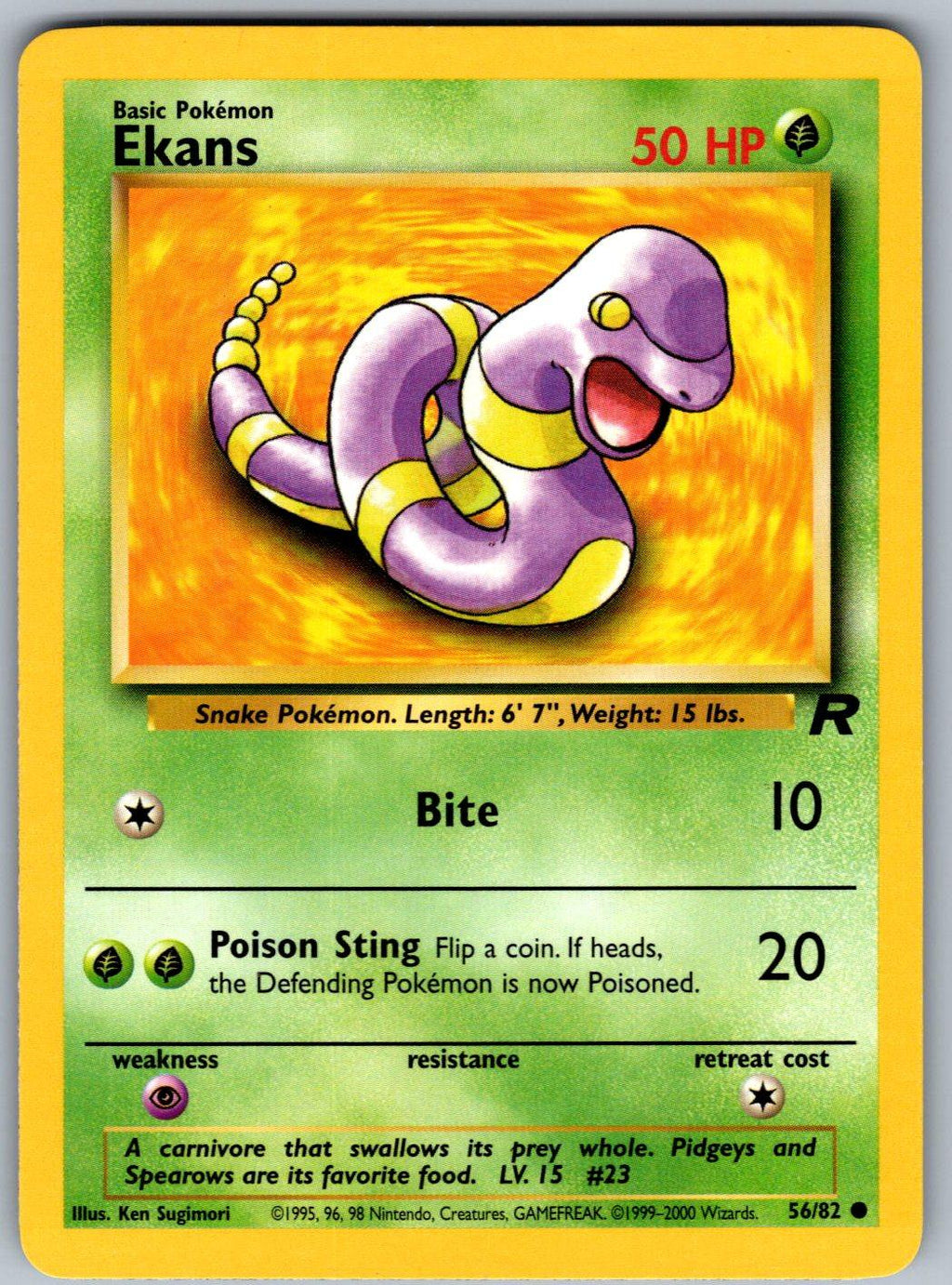 Ekans 56/82 Team Rocket Pokemon Unlimited