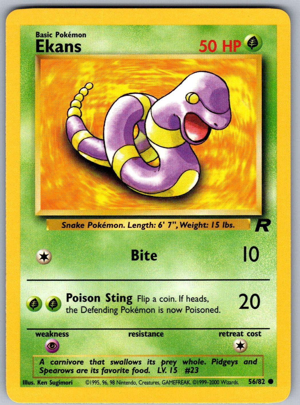 Ekans 56/82 Team Rocket Pokemon Unlimited