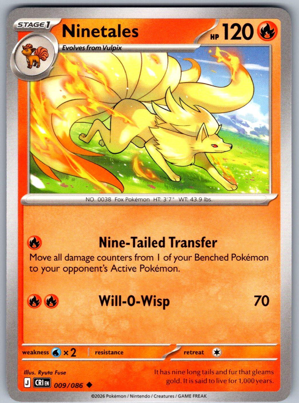 Ninetales 009/086 Chaos Rising Pokemon