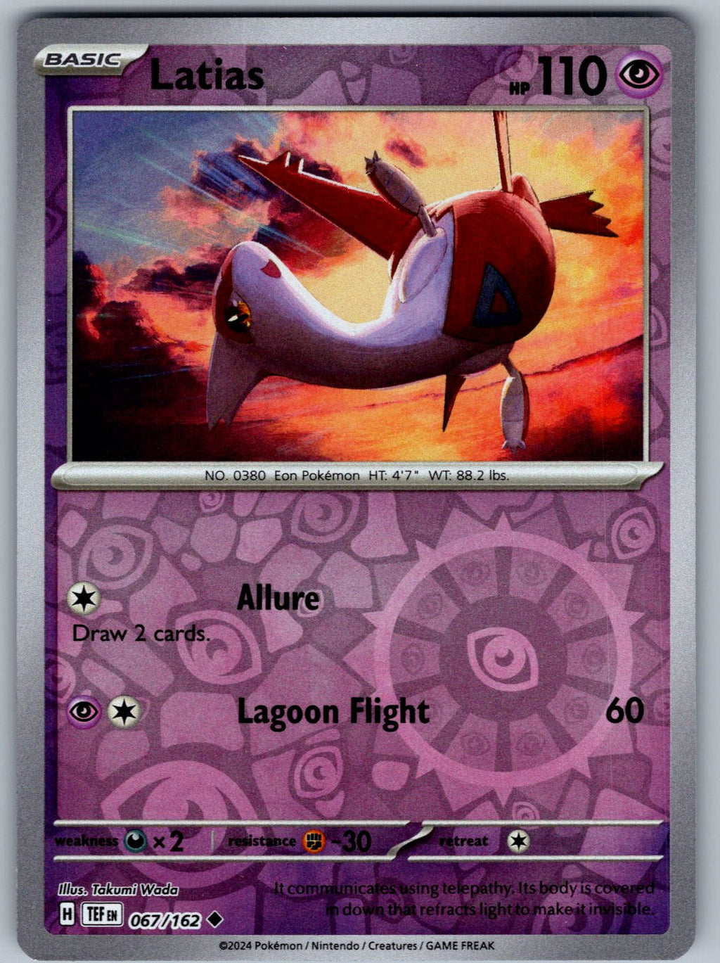 Latias 067/162 Temporal Forces Pokemon Reverse Holo