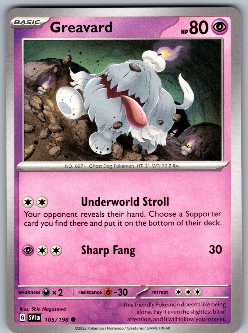 Greavard 105/198 Scarlet & Violet Pokemon