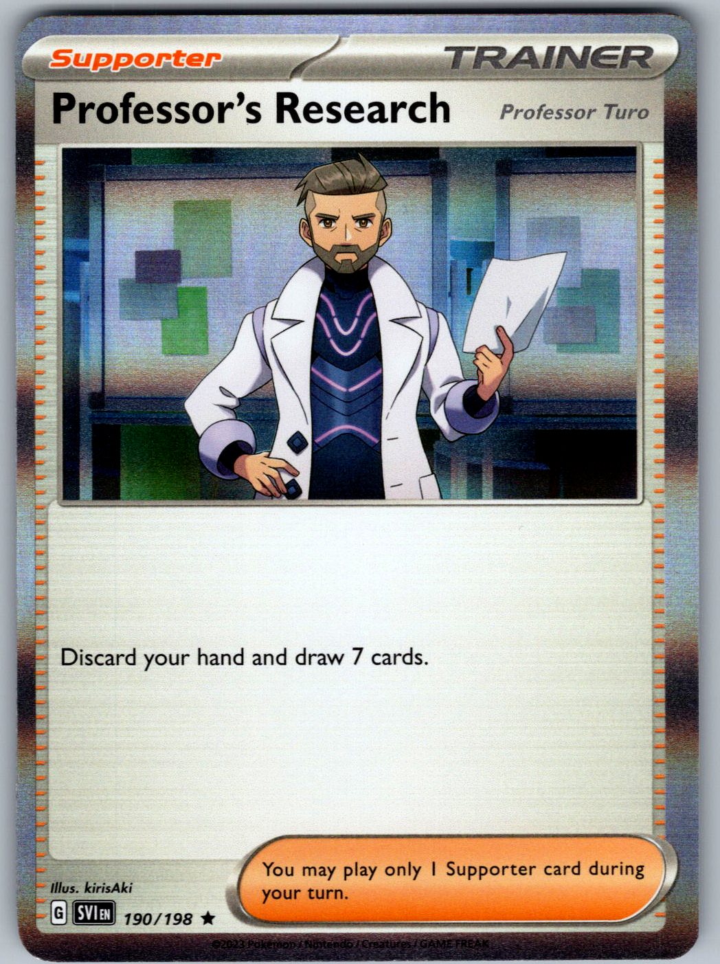 Professor's Research (Professor Turo) 190/198 Scarlet & Violet Pokemon Holo