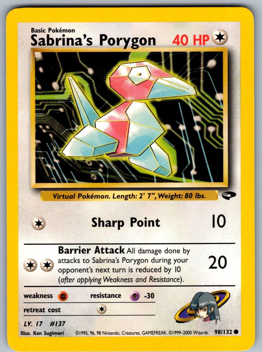 Sabrina's Porygon 98/132 Gym Challenge Pokemon Unlimited