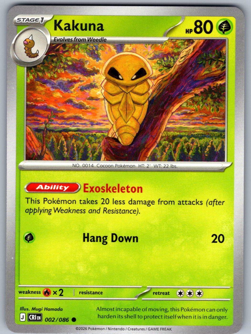 Kakuna 002/086 Chaos Rising Pokemon