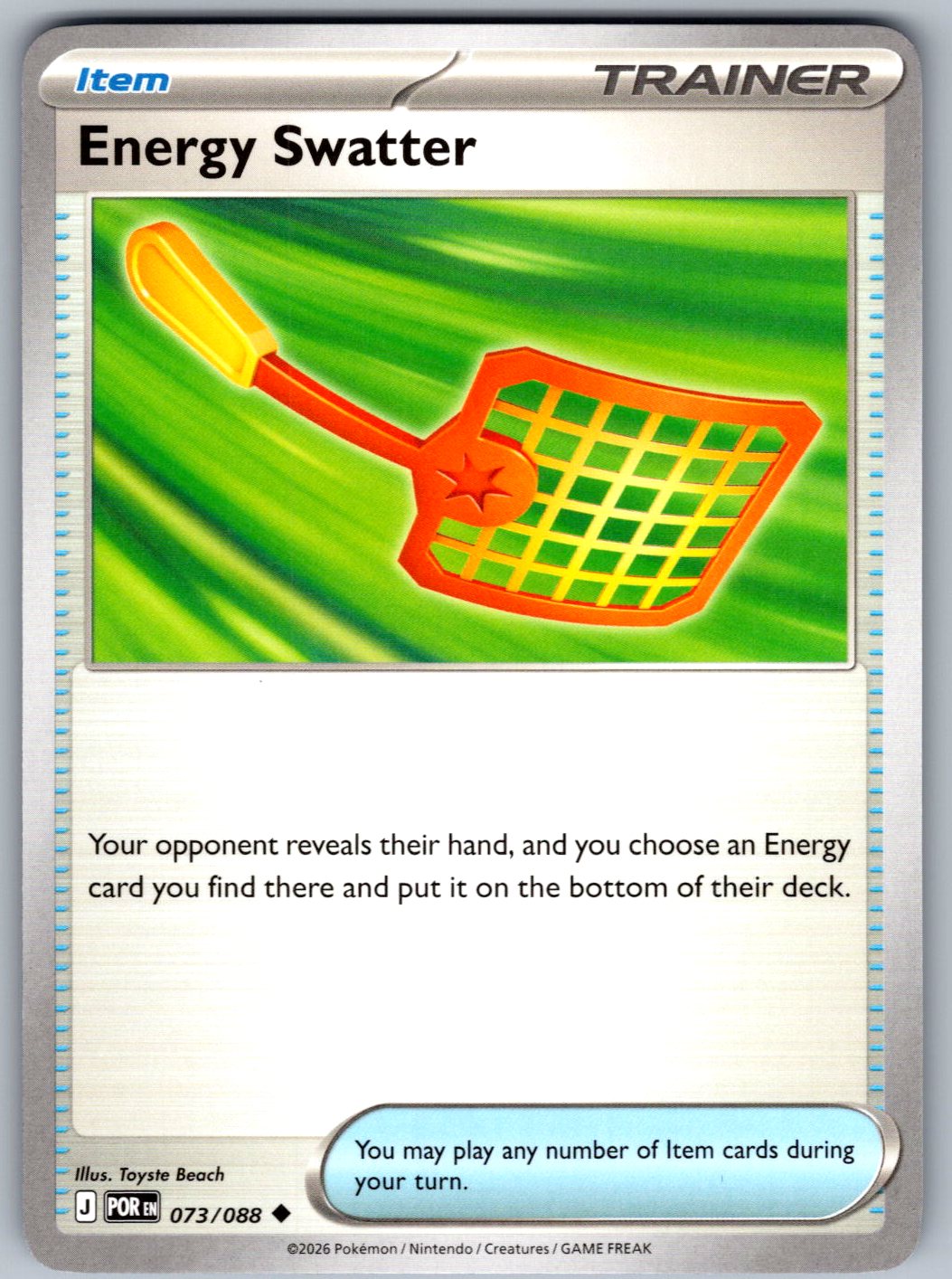 Energy Swatter 073/088 Perfect Order Pokemon
