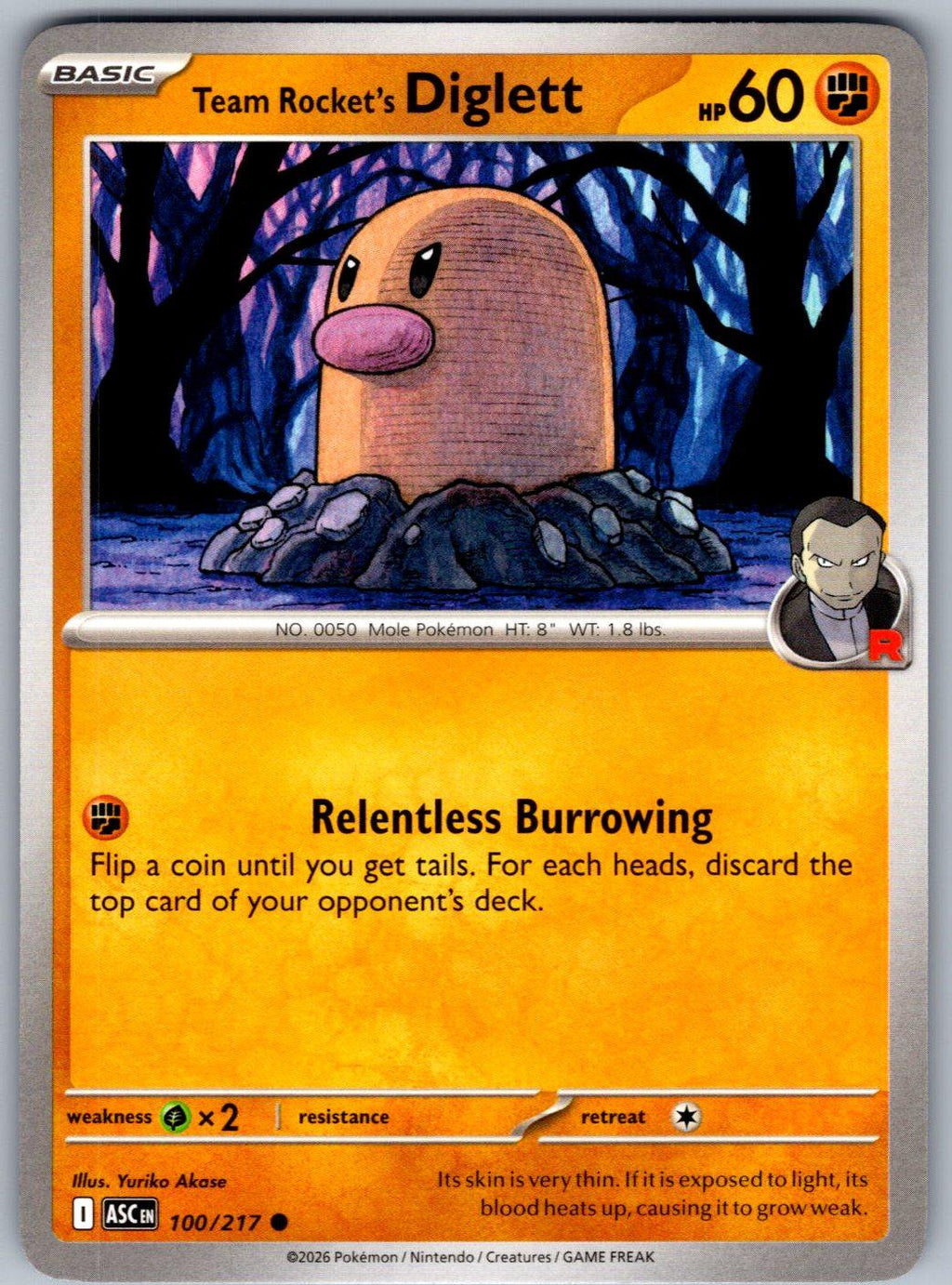 Team Rocket's Diglett 100/217 Ascended Heroes Pokemon
