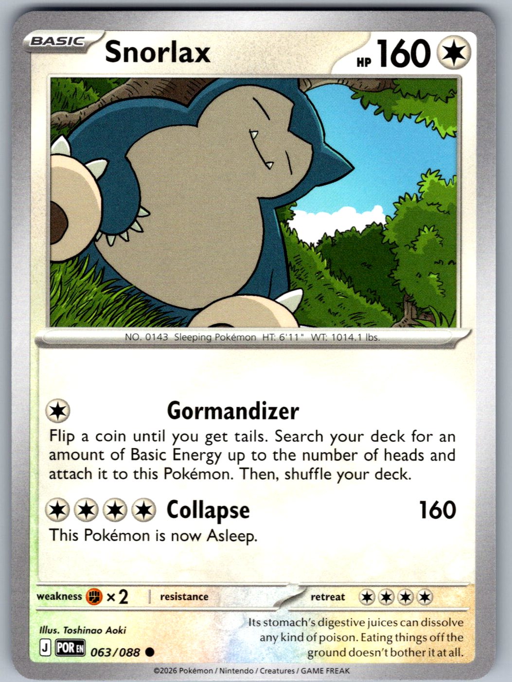 Snorlax 063/088 Perfect Order Pokemon