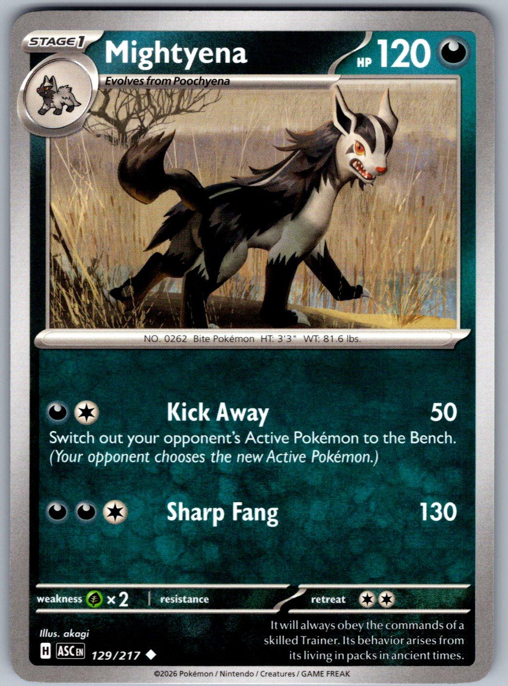 Mightyena 129/217 Ascended Heroes Pokemon