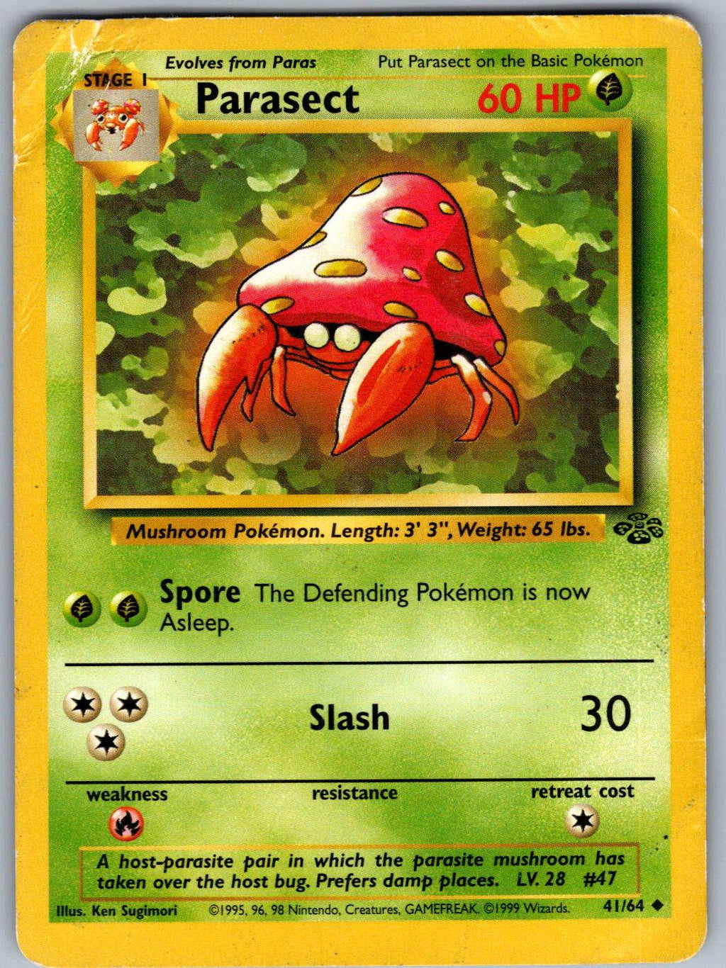 Parasect 41/64 Jungle Pokemon Unlimited