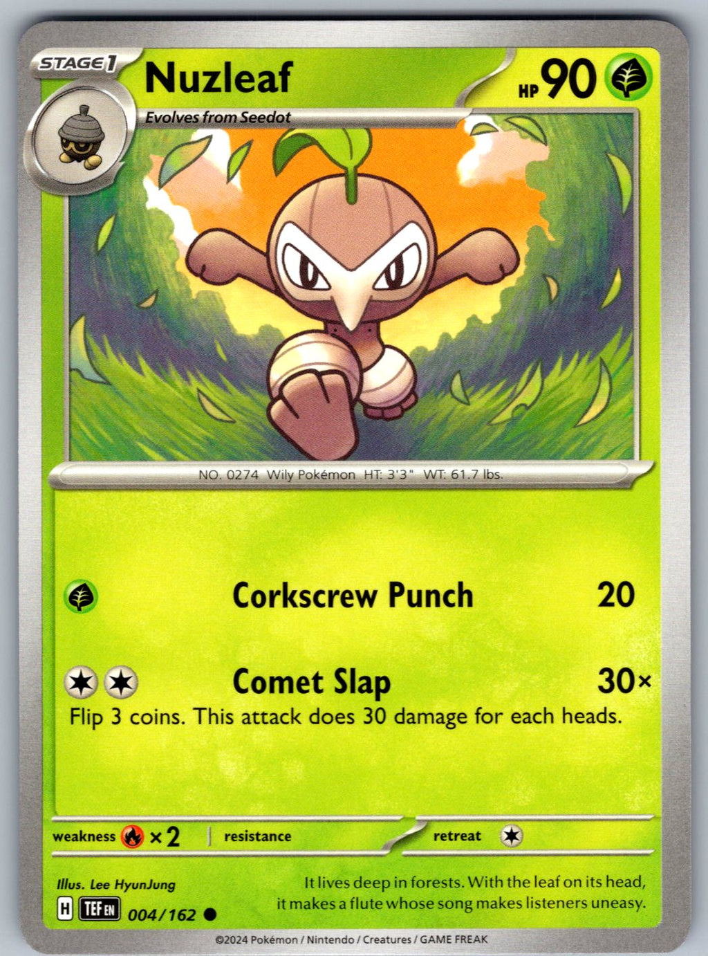 Nuzleaf 004/162 Temporal Forces Pokemon