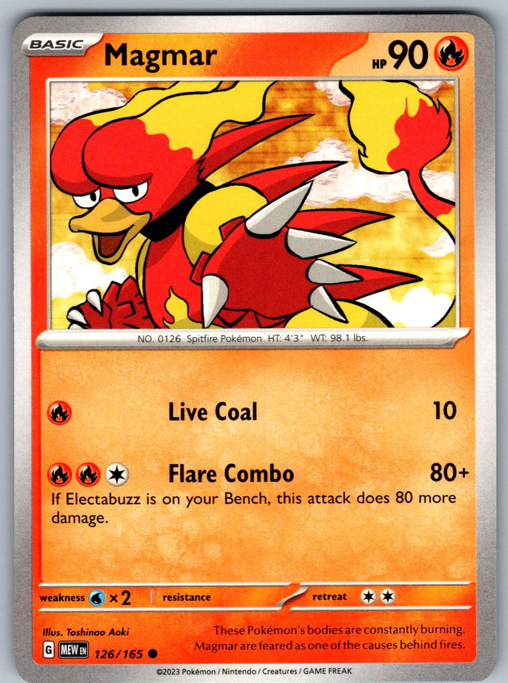 Magmar 126/165 151 Pokemon