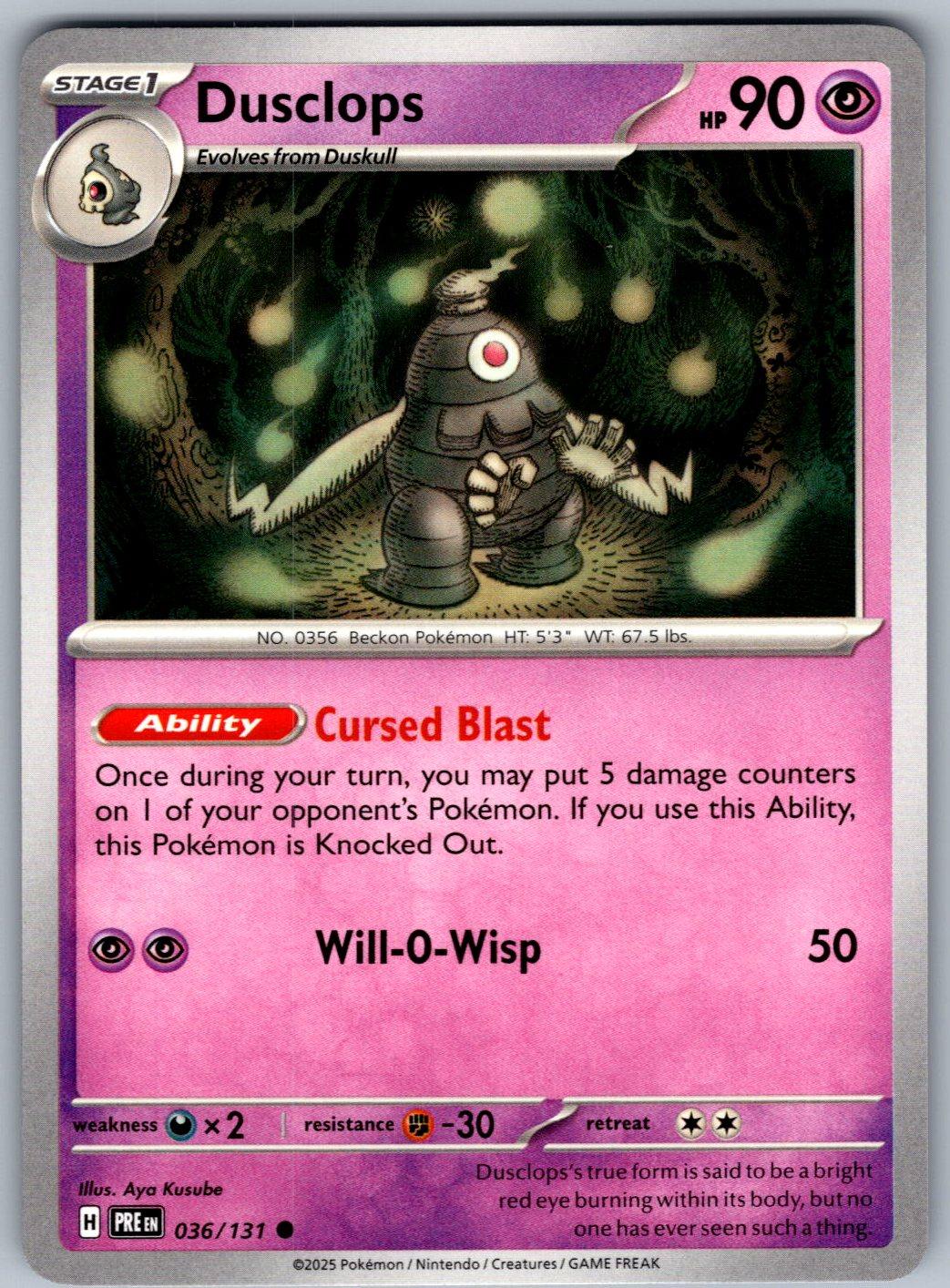 Dusclops 036/131 Prismatic Evolutions Pokemon