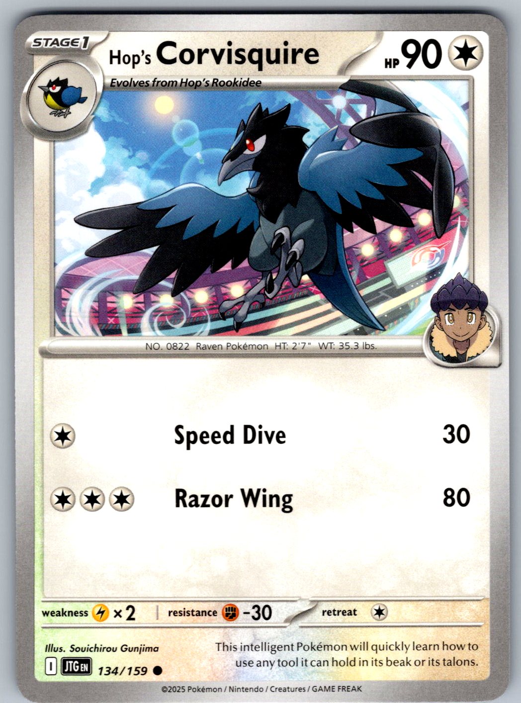Hop's Corvisquire 134/159 Journey Together Pokemon