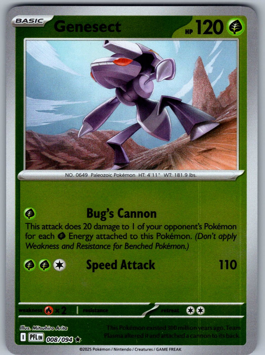 Genesect 008/094 Phantasmal Flames Pokemon Reverse Holo