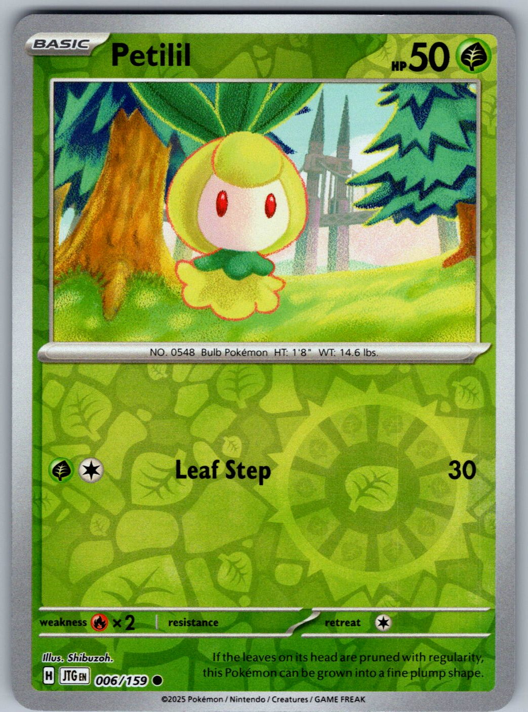 Petilil 006/159 Journey Together Pokemon Reverse Holo