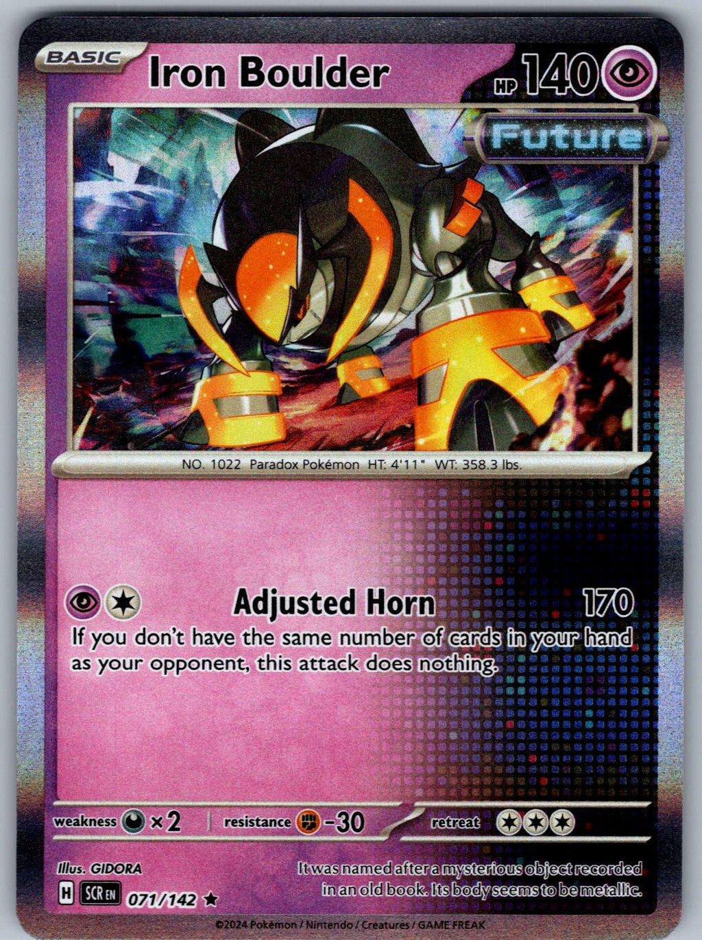 Iron Boulder 71/142 Stellar Crown Pokemon Holo