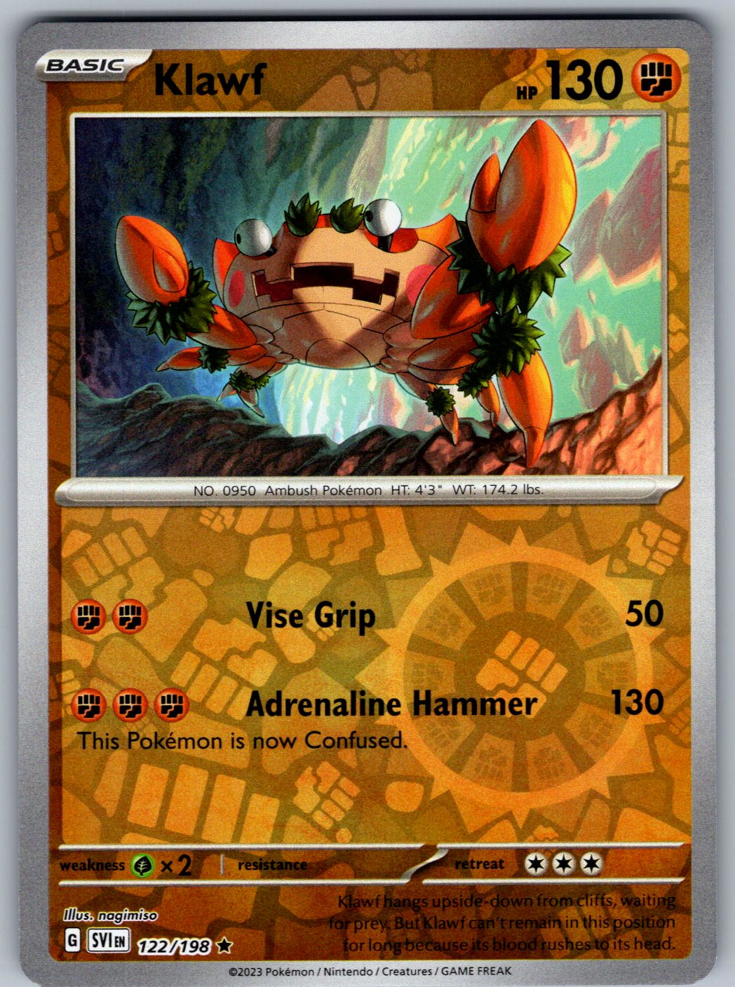 Klawf 122/198 Scarlet & Violet Pokemon Reverse Holo
