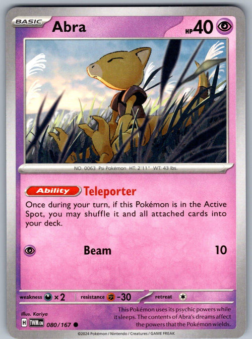 Abra 080/167 Twilight Masquerade Pokemon