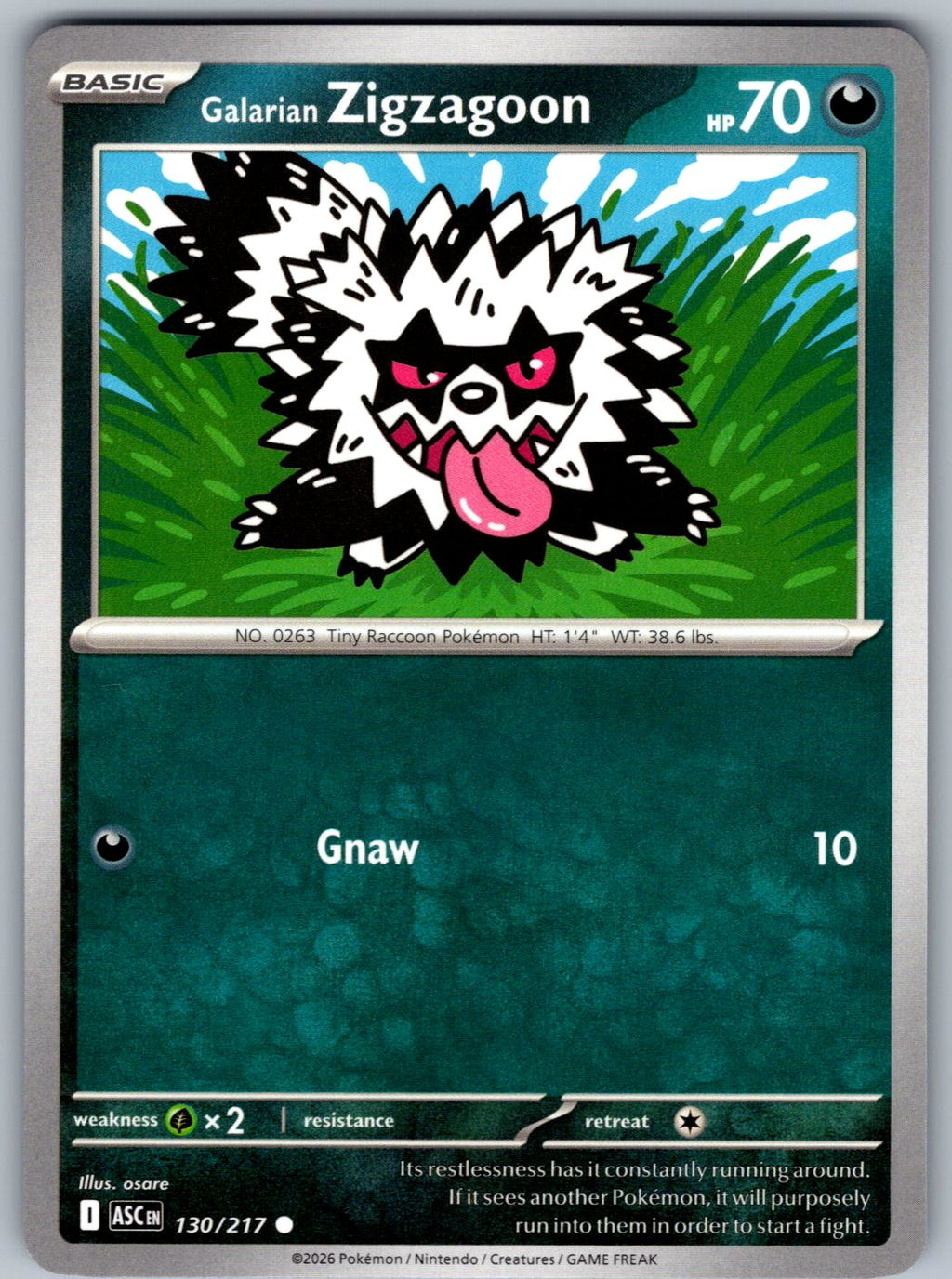 Galarian Zigzagoon 130/217 Ascended Heroes Pokemon
