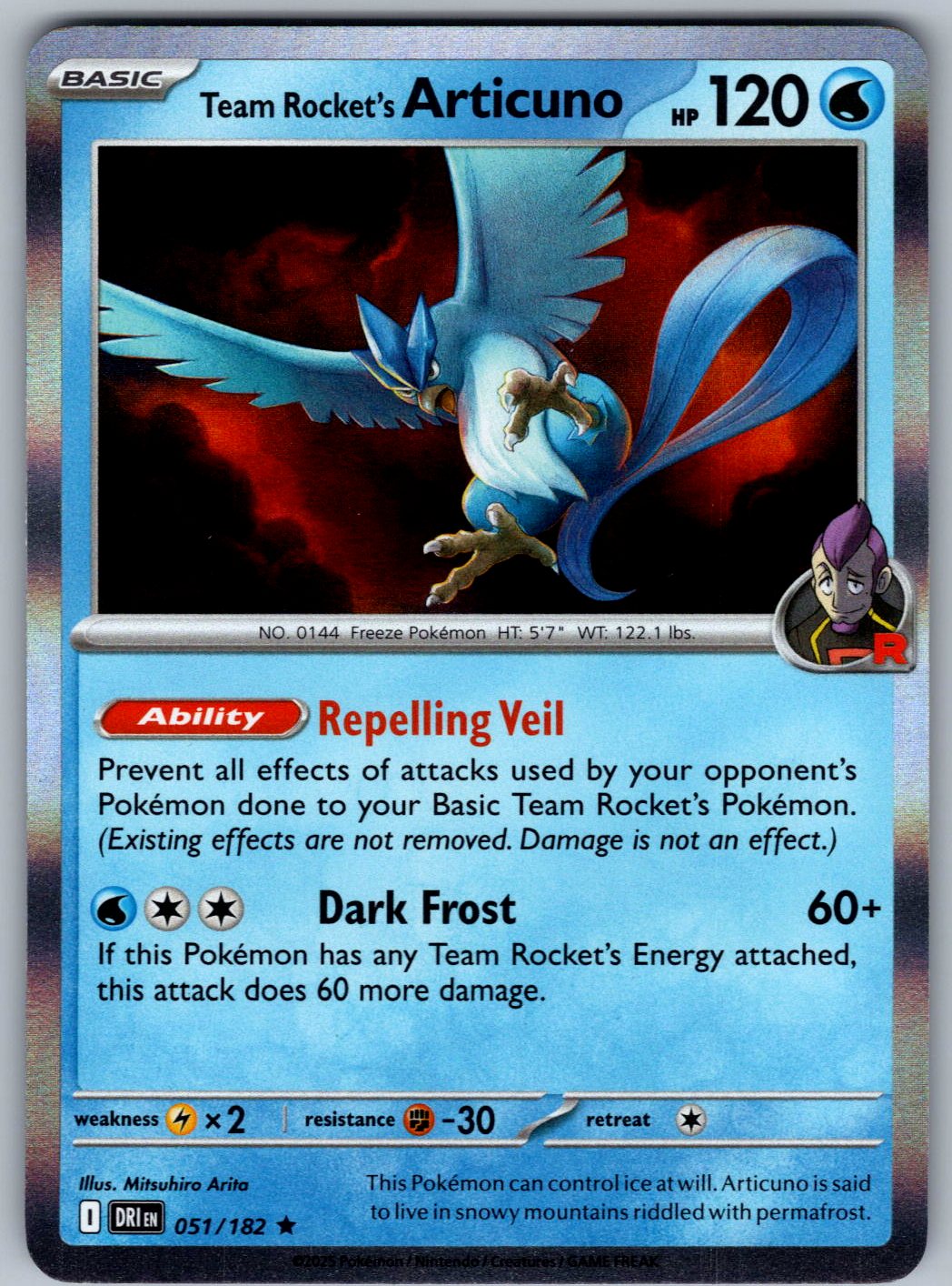 Team Rocket's Articuno 051/182 Destined Rivals Pokemon Holo