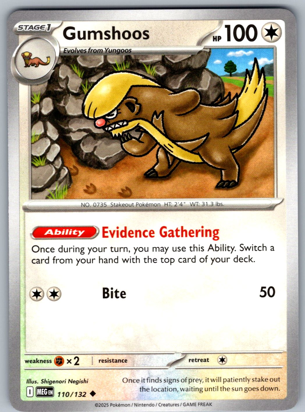 Gumshoos 110/132 Mega Evolution Pokemon