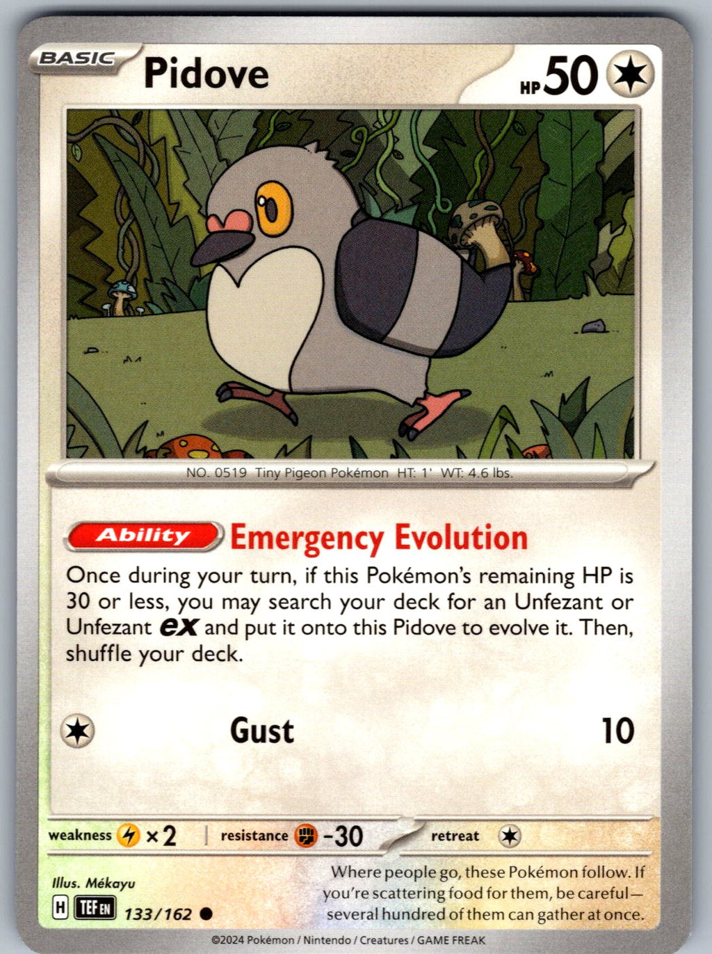 Pidove 133/162 Temporal Forces Pokemon