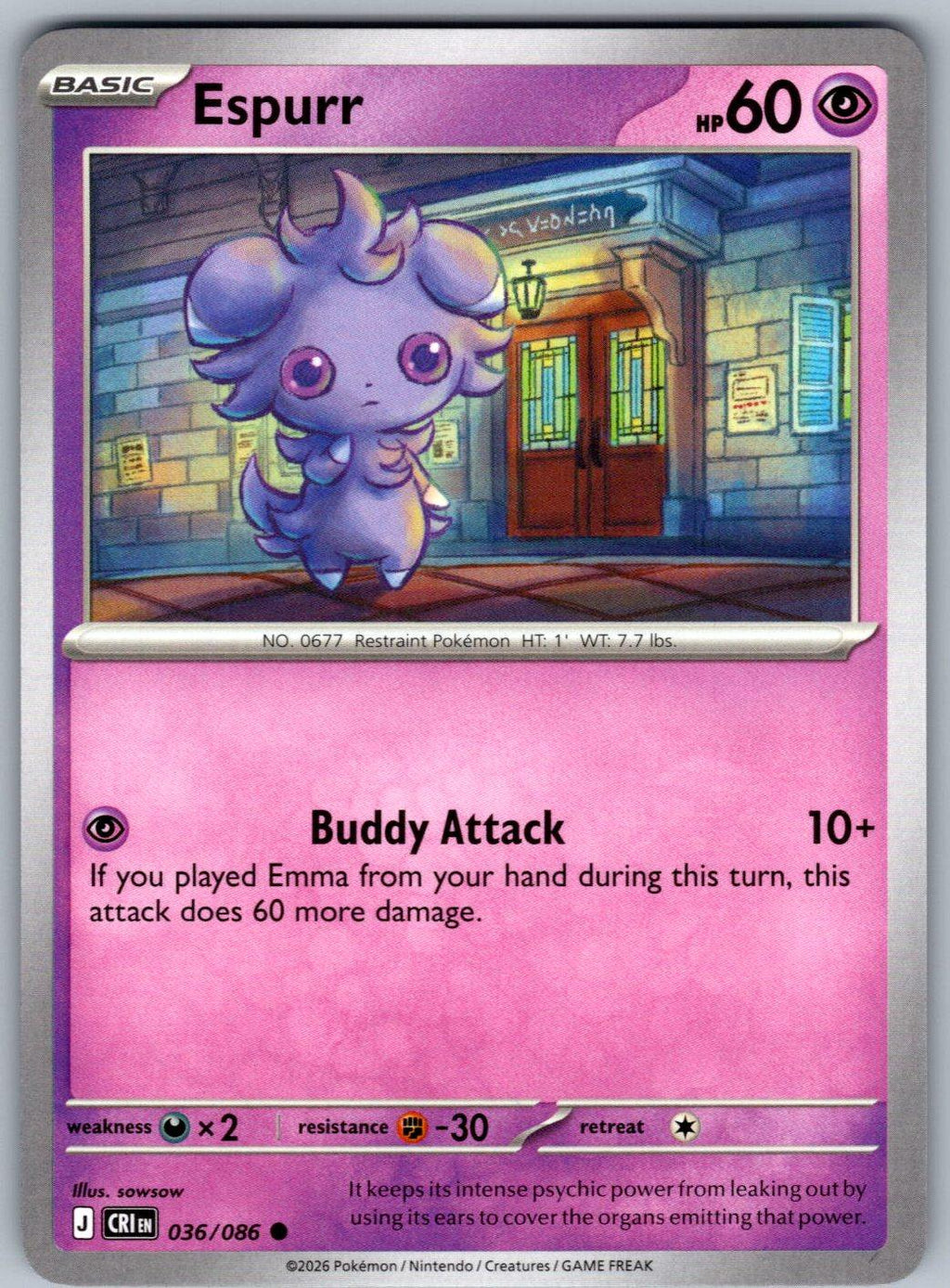 Espurr 036/086 Chaos Rising Pokemon