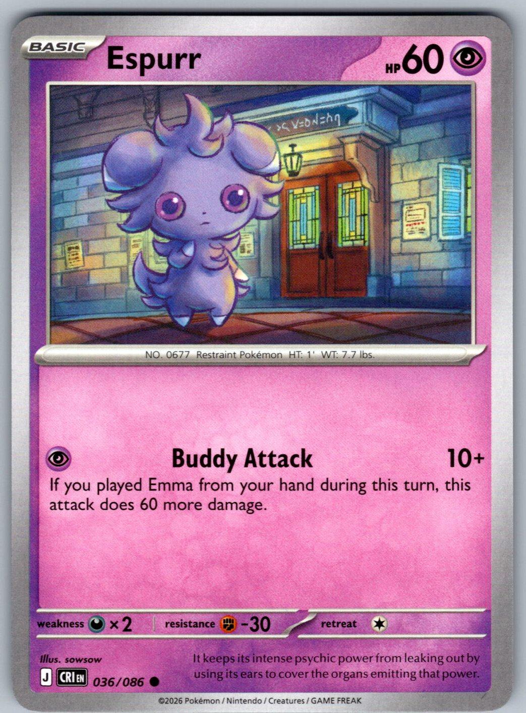 Espurr 036/086 Chaos Rising Pokemon