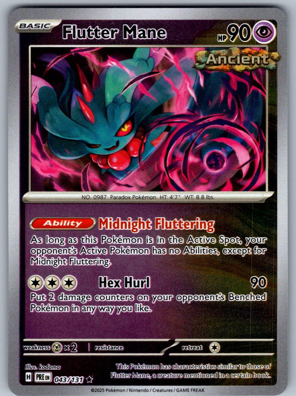 Flutter Mane 043/131 Prismatic Evolutions Pokemon Reverse Holo