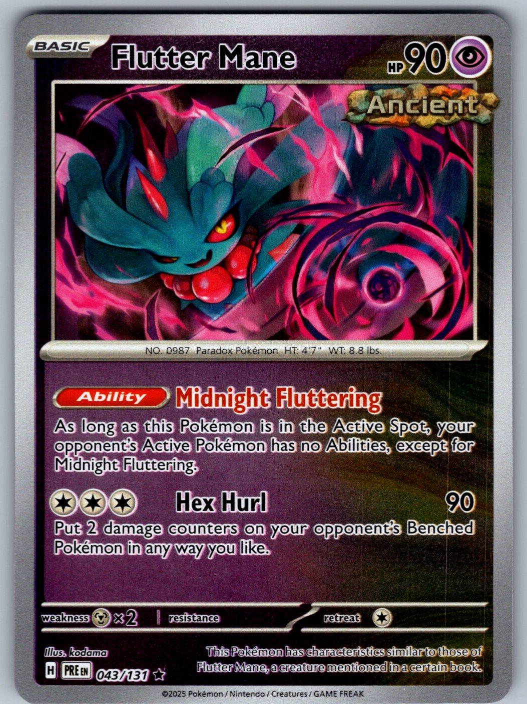 Flutter Mane 043/131 Prismatic Evolutions Pokemon Reverse Holo