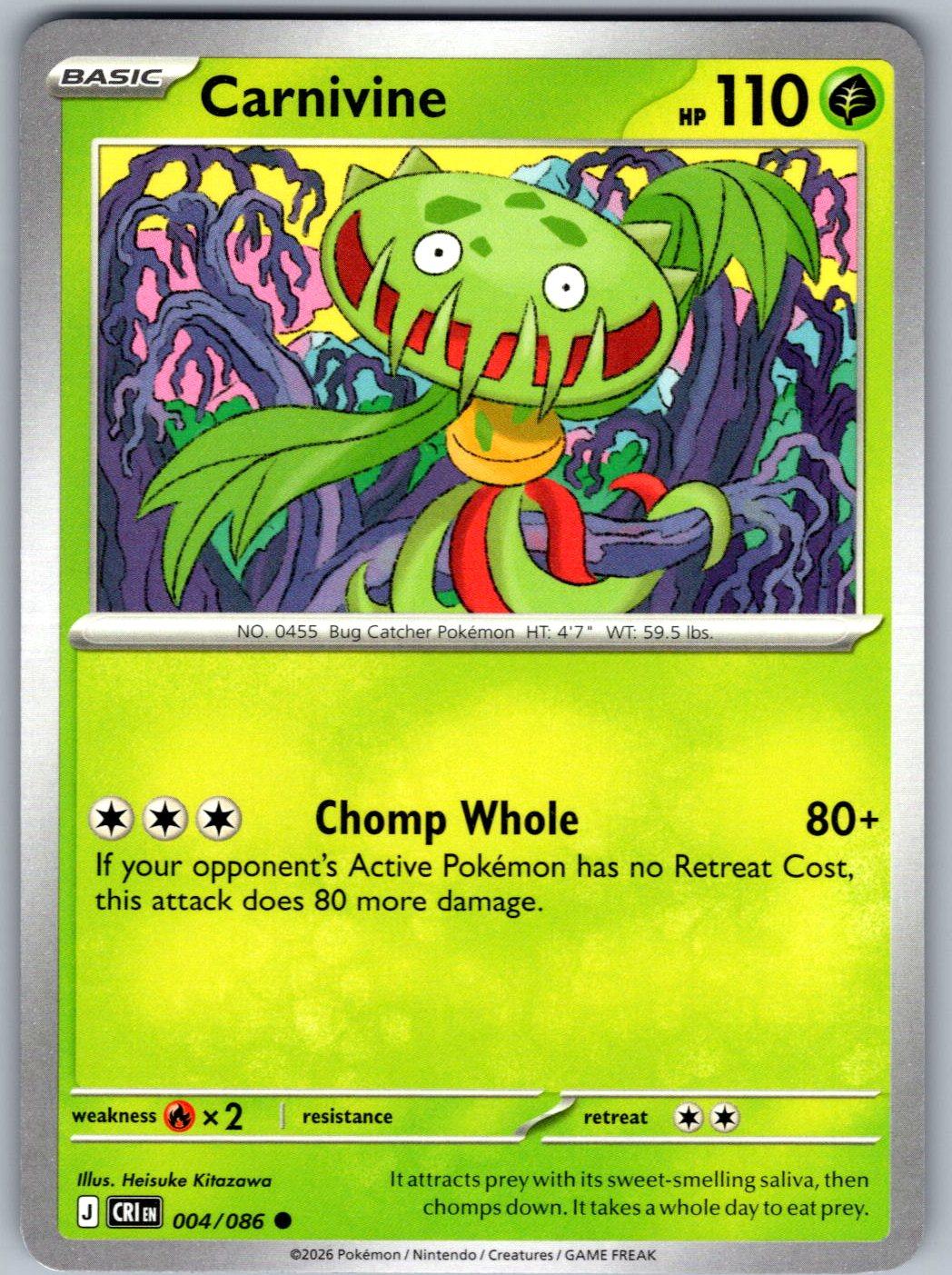 Carnivine 004/086 Chaos Rising Pokemon