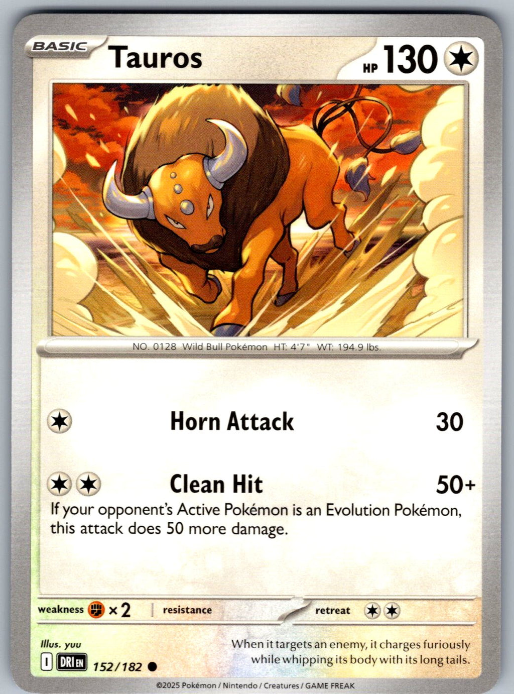 Tauros 152/182 Destined Rivals Pokemon