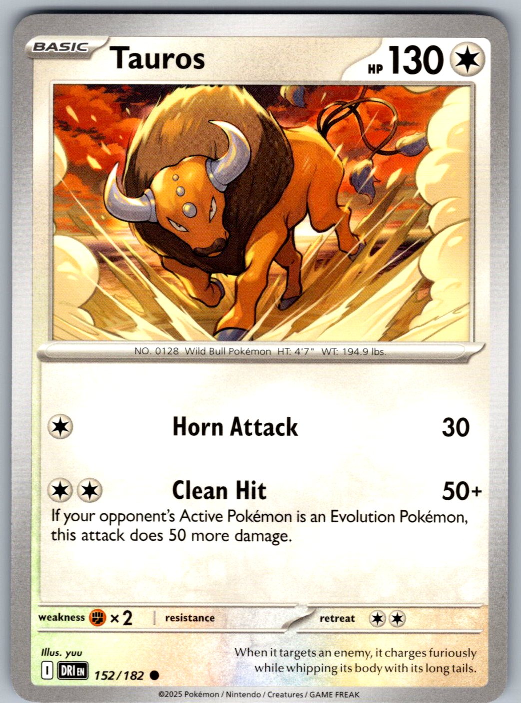 Tauros 152/182 Destined Rivals Pokemon
