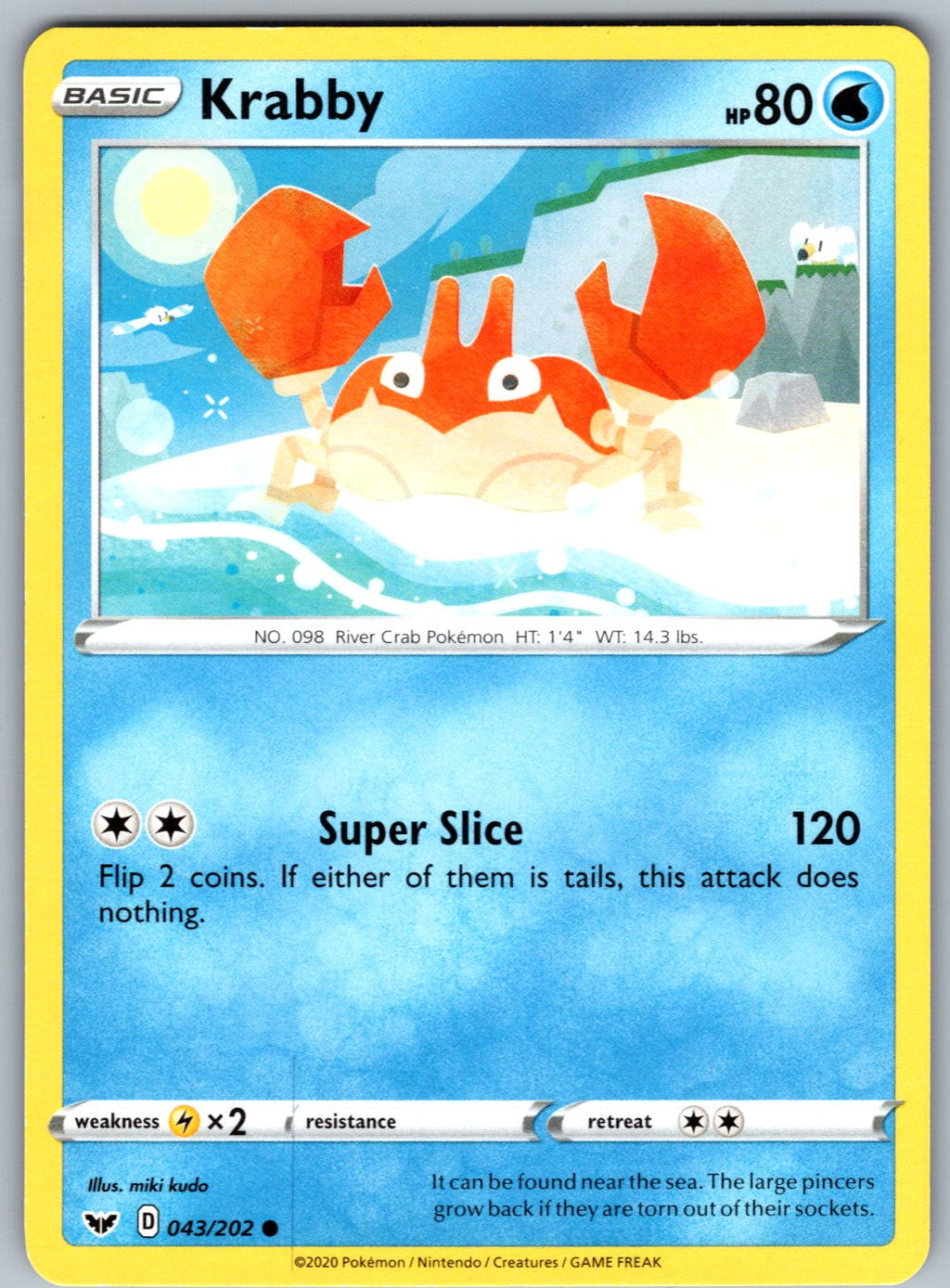 Krabby 043/202 Sword & Shield Pokemon