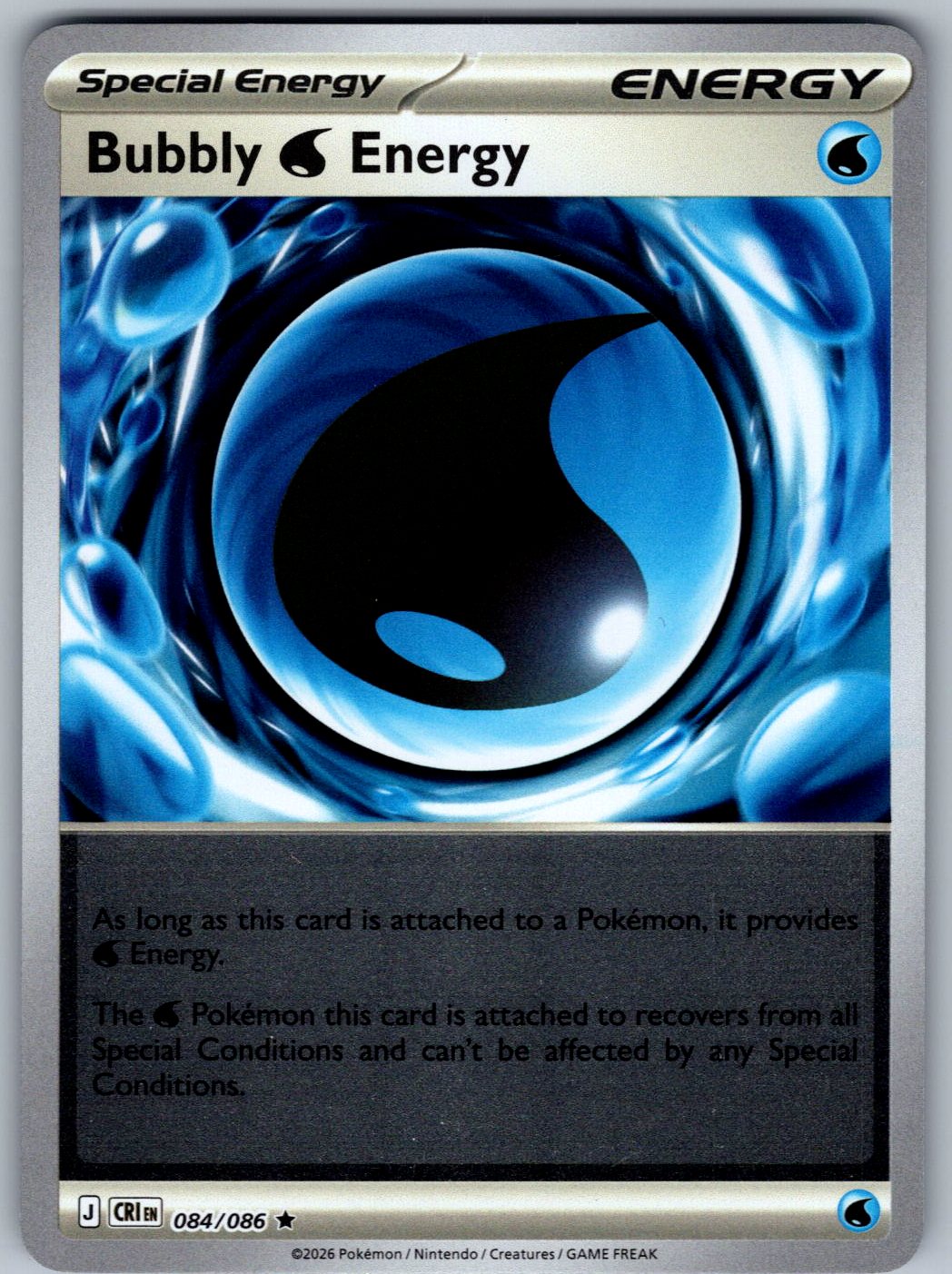 Bubbly W Energy 084/086 Chaos Rising Pokemon Reverse Holo