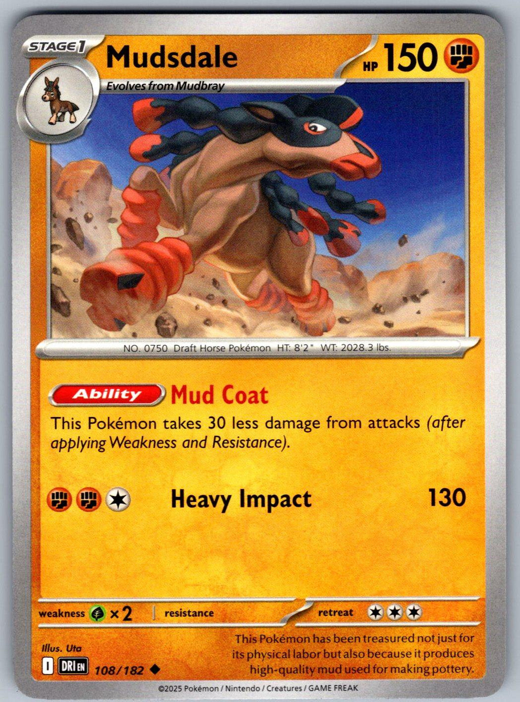 Mudsdale 108/182 Destined Rivals Pokemon