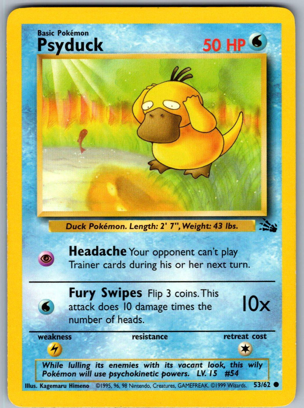 Psyduck 53/62 Fossil Pokemon Unlimited