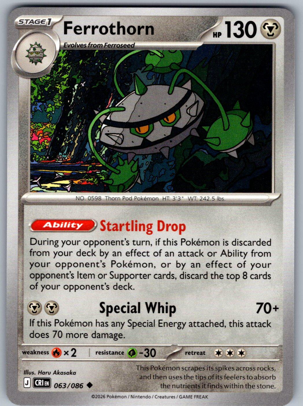 Ferrothorn 063/086 Chaos Rising Pokemon