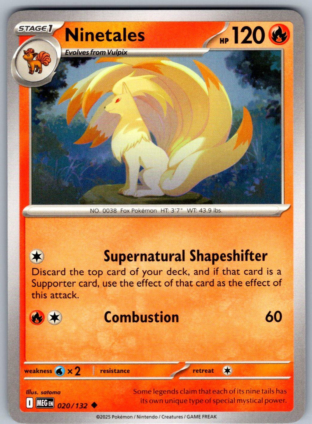 Ninetales 020/132 Mega Evolution Pokemon