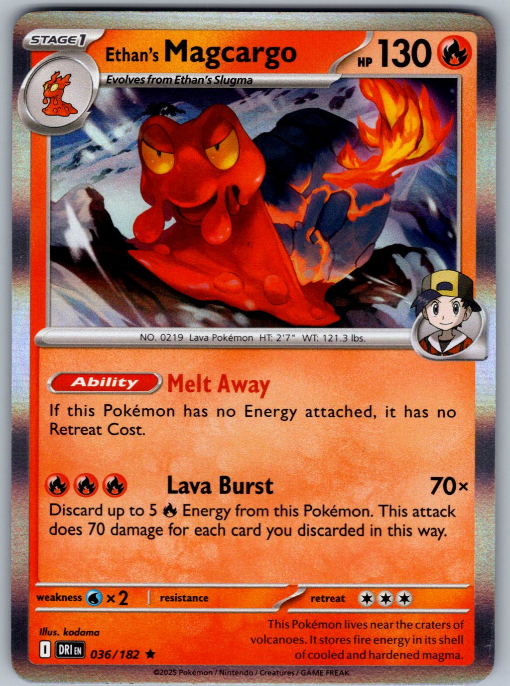 Ethan's Magcargo 036/182 Prize Pack Series Cards Pokemon