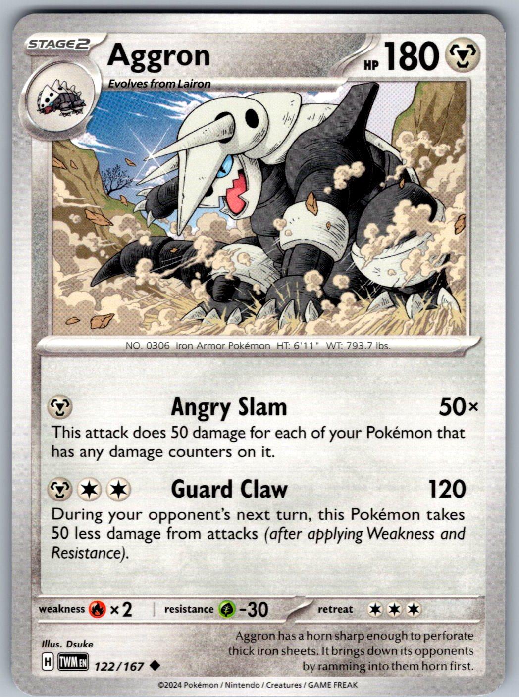 Aggron 122/167 Twilight Masquerade Pokemon