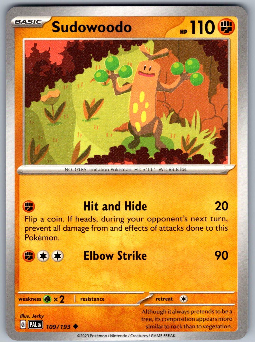 Sudowoodo 109/193 Paldea Evolved Pokemon
