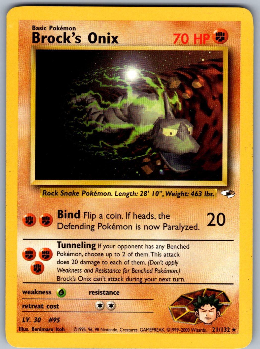 Brock's Onix 21/132 Gym Heroes Pokemon Unlimited