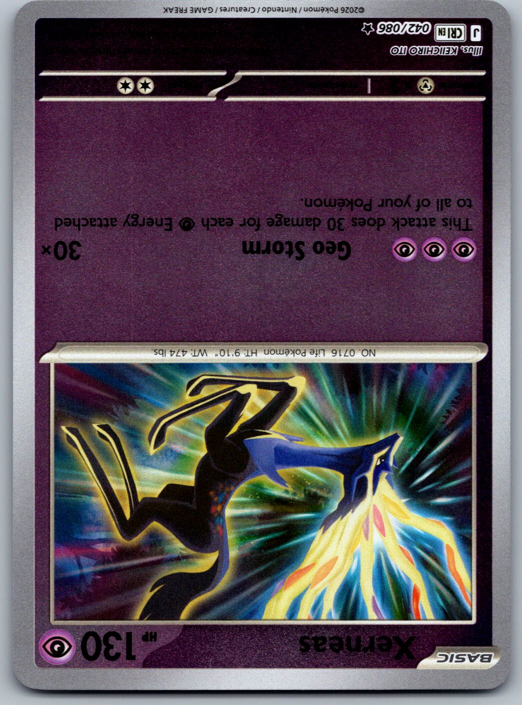 Xerneas 042/086 Chaos Rising Pokemon Reverse Holo