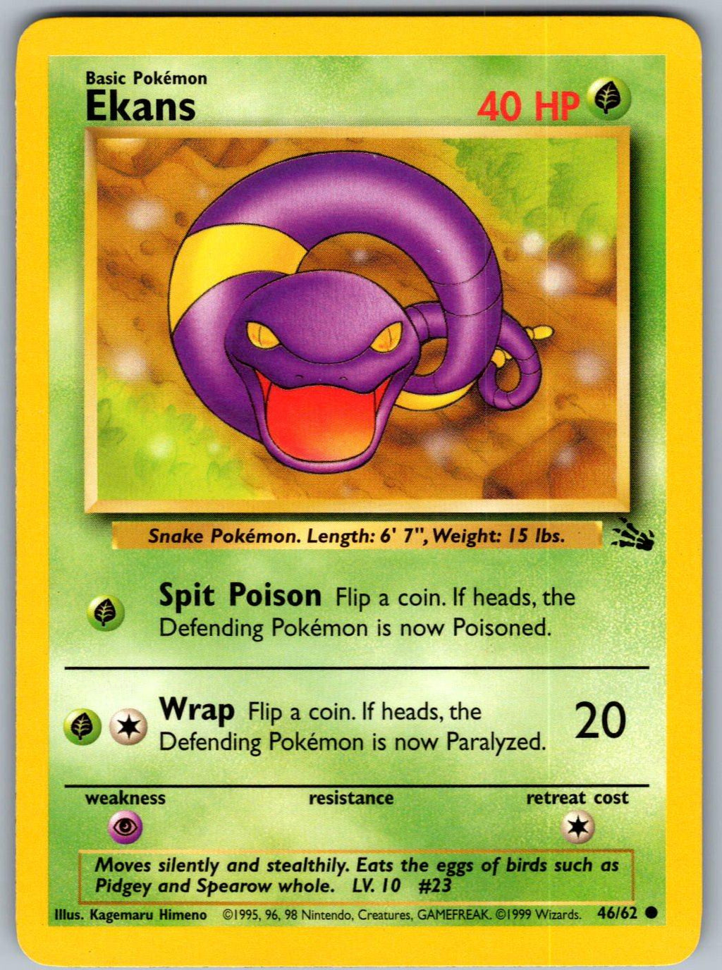 Ekans 46/62 Fossil Pokemon Unlimited